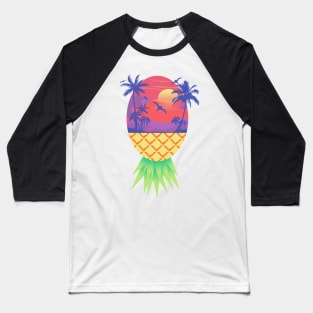 Pineapple Beach Sunset Landscape Baseball T-Shirt